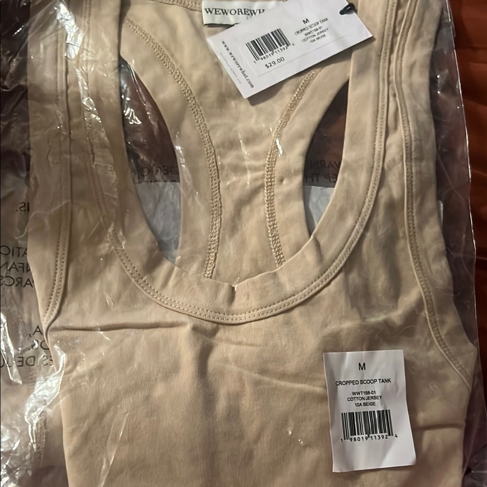 WeWoreWhat Tan Fitted Crop Tank Top - Picture 3 of 10